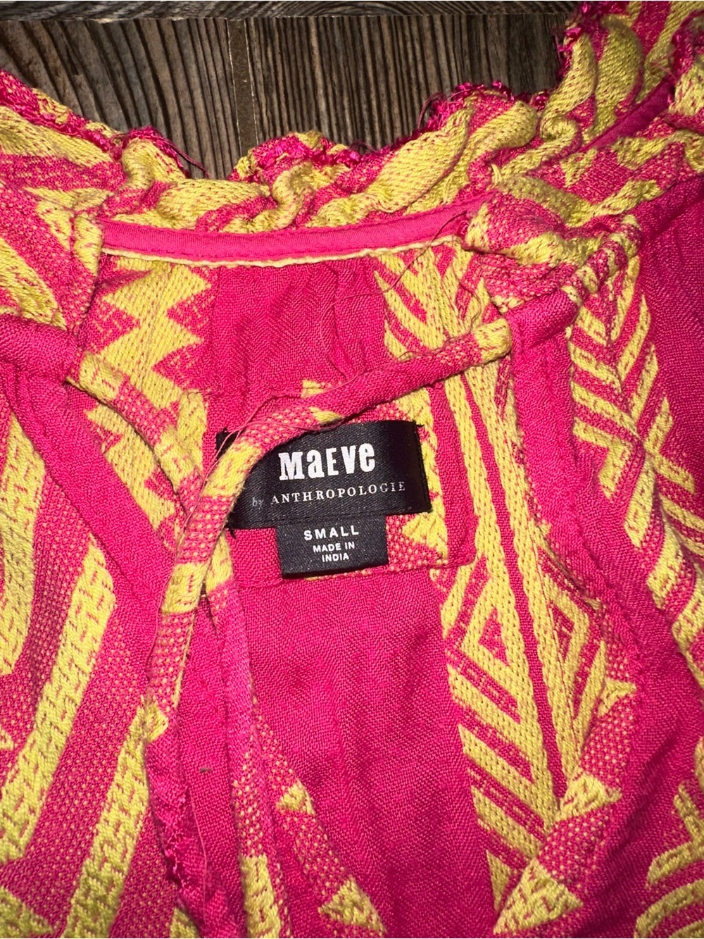 Anthropologie Maeve Dominique Tiered Tunic Pockets Cotton Geometric Print Dress - Picture 7 of 11